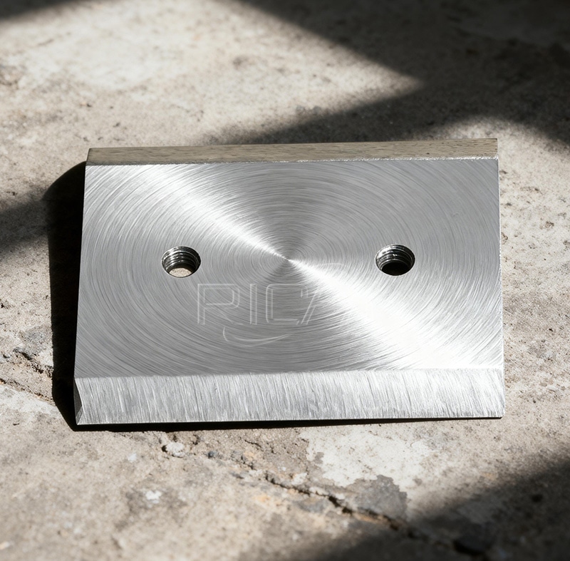 Cutting blades of a floating fish feed extruder