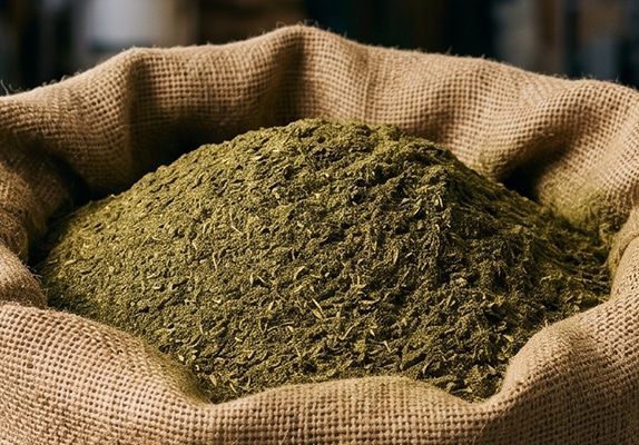 Low moisture alfalfa meal