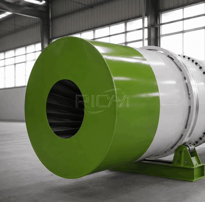 rotary drum dryer discharge port
