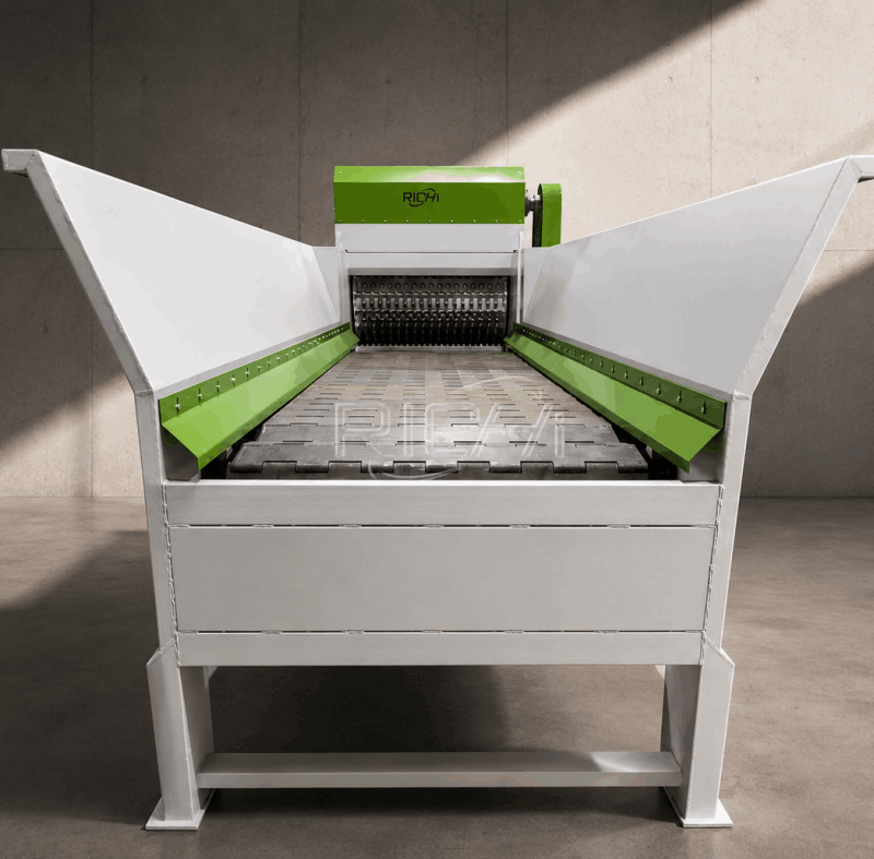 pallet crusher feed port