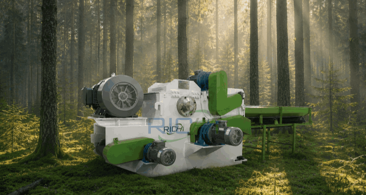 Wood Chipper in High-Efficiency Operation at Customer Site