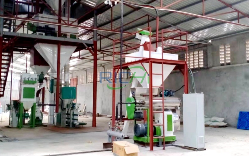 Machine de fabrication de granulés alimentaires pour chèvres d'une capacité de 5 à 6 T/H au Nigeria
