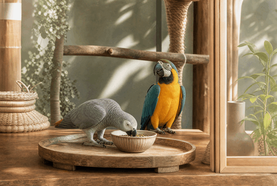feeding pet birds